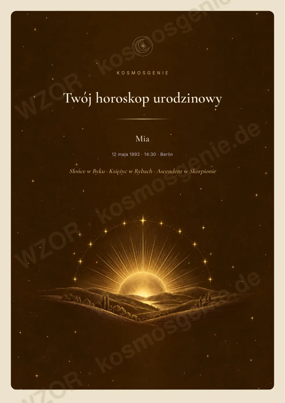 Horoskop urodzinowy (solarny), przykładowa strona 1 z 61