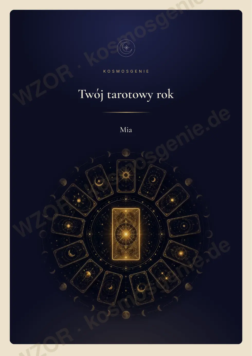 Książka tarotowego roku, przykładowa strona 1 z 61