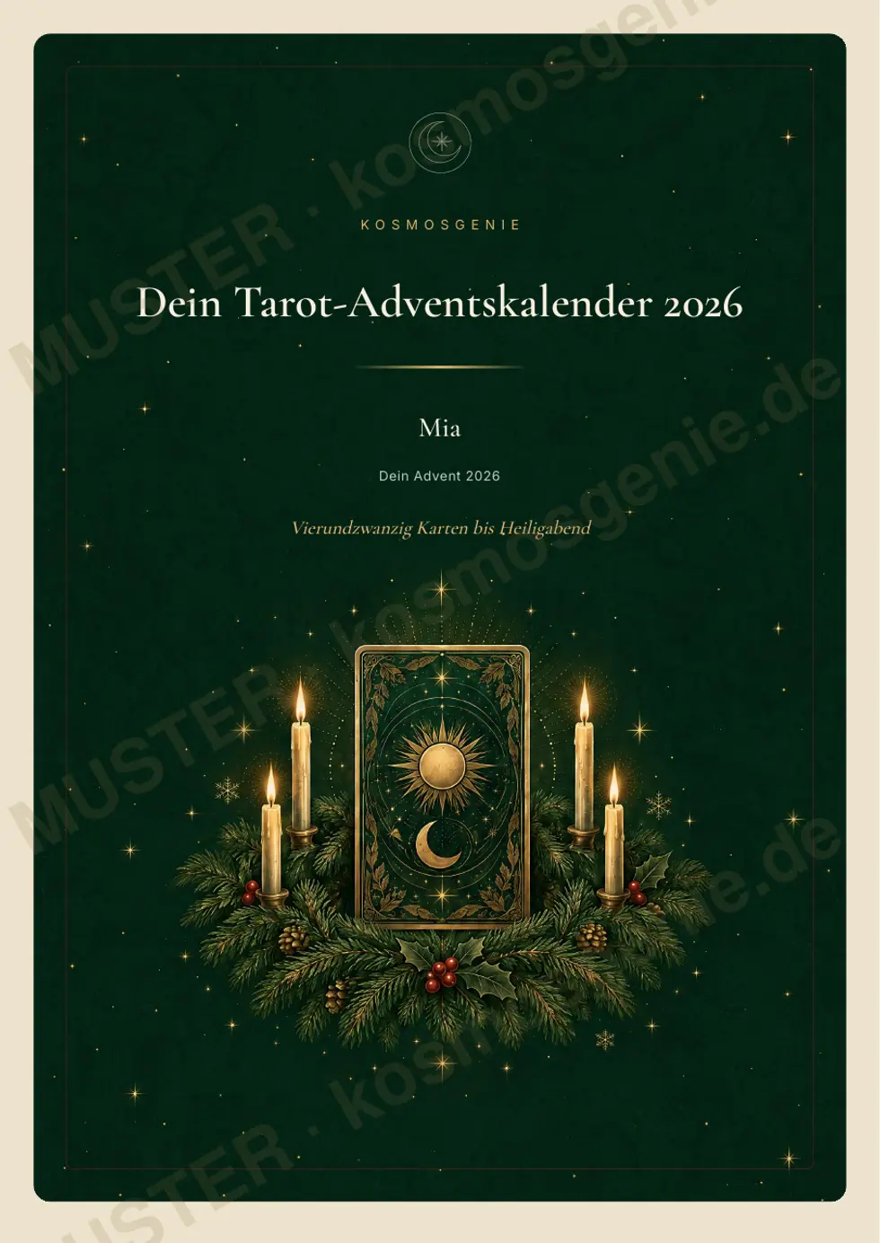 Dein Tarot-Adventskalender 2026, Muster-Seite 1 von 93