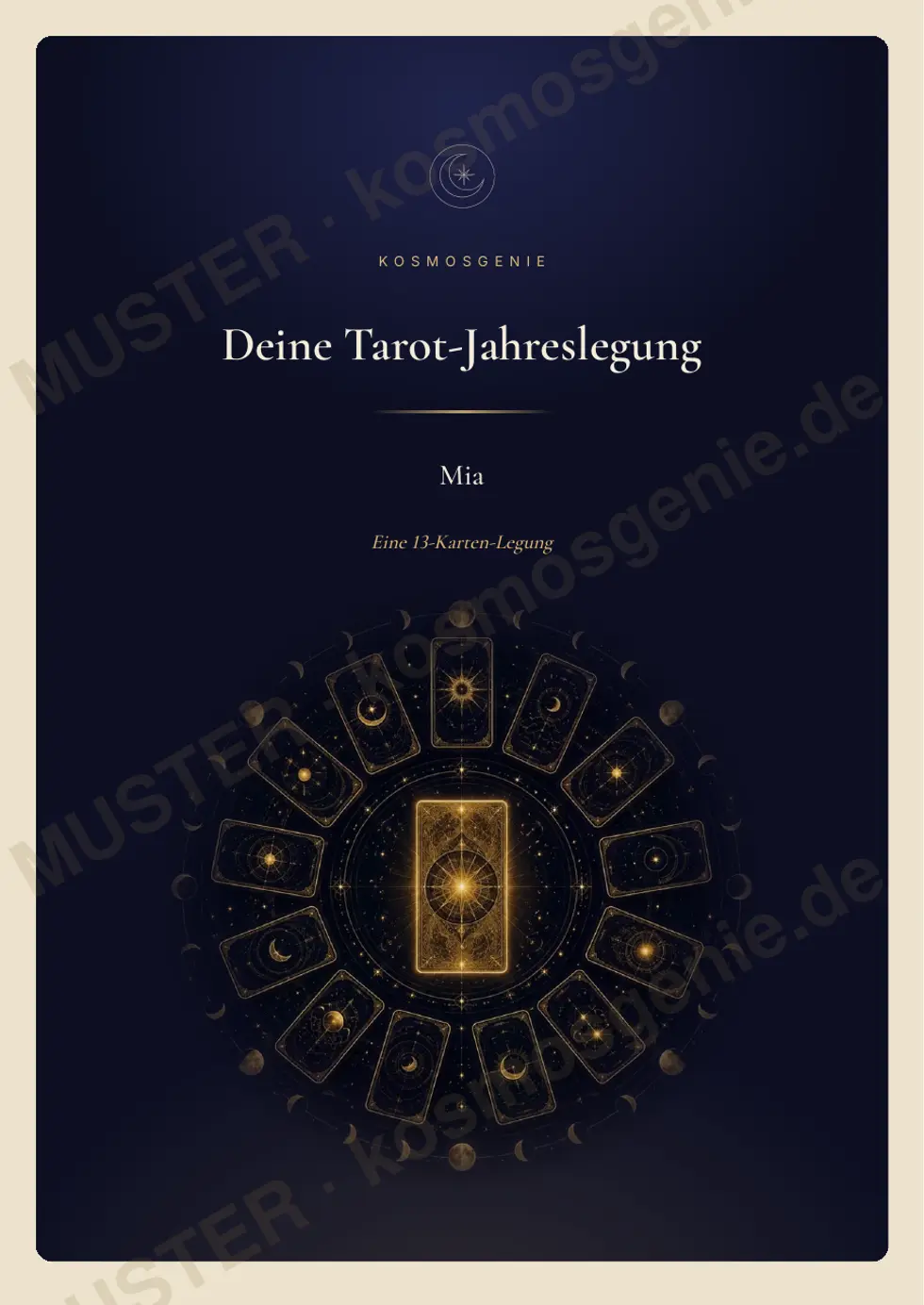 Tarot-Jahreslegung, Muster-Seite 1 von 63