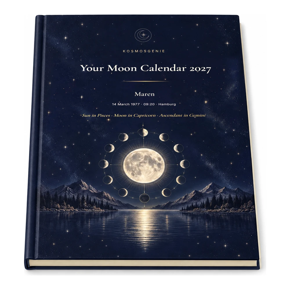 Personal Moon Calendar 2027 as a Premium book, lying flat