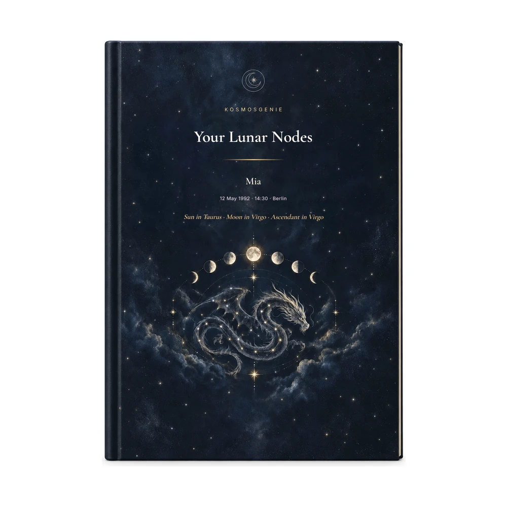 Lunar Nodes Book: the front cover with your name and birth details