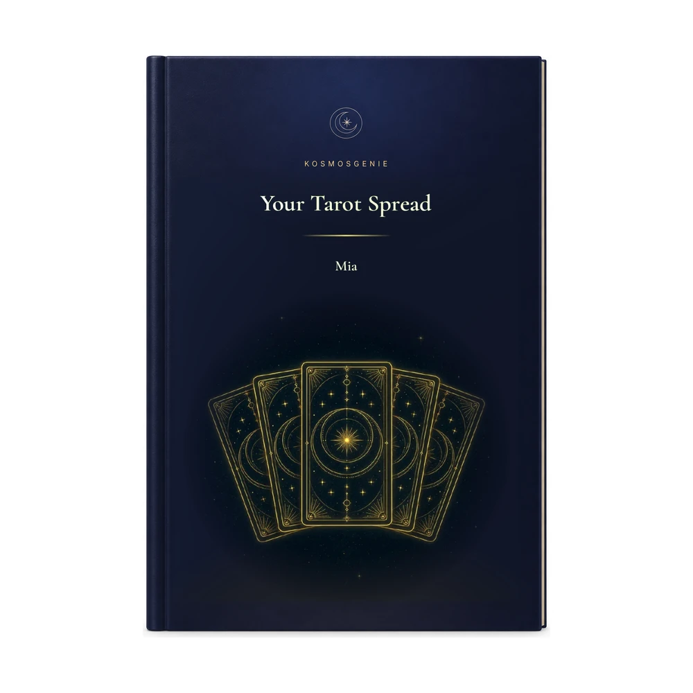 Tarot Spread Book: the front cover with your name and birth details