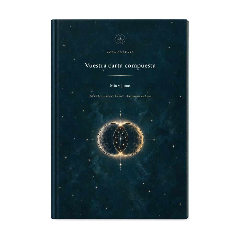 Libro de Carta Compuesta: la portada con vuestros nombres y fechas de nacimiento