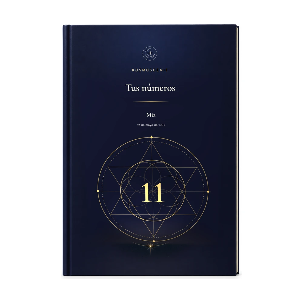 Libro de numerología: portada con tu nombre y fecha de nacimiento