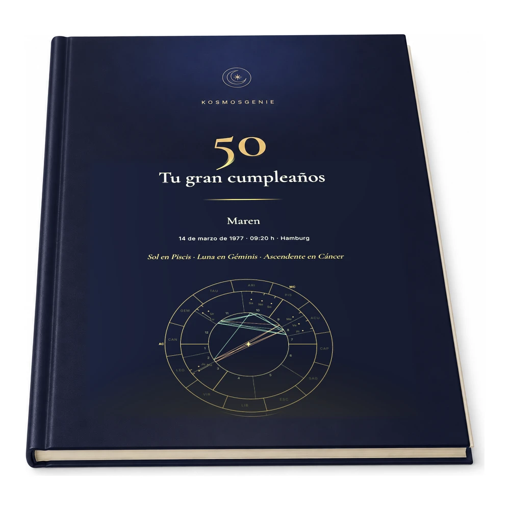 Libro para un Cumpleaños Redondo en edición Premium, visto desde arriba