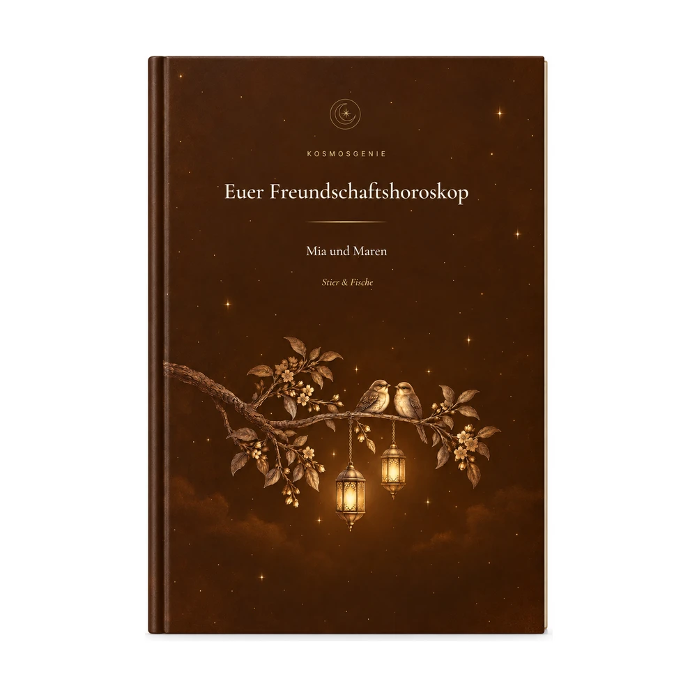 Freundschaftshoroskop: das Cover von vorn mit euren Namen und Geburtsdaten