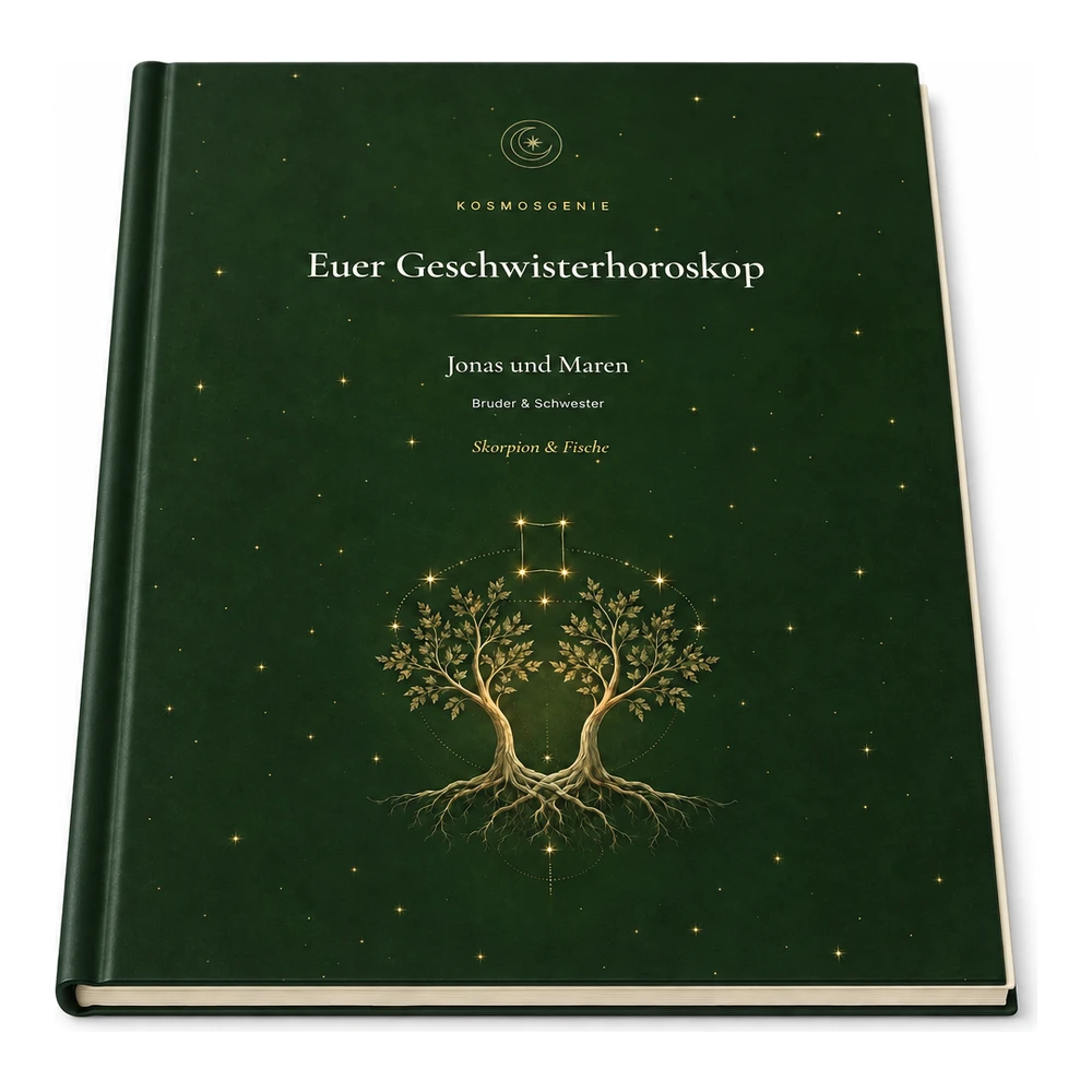 Geschwisterhoroskop als Premium Buch, flach liegend