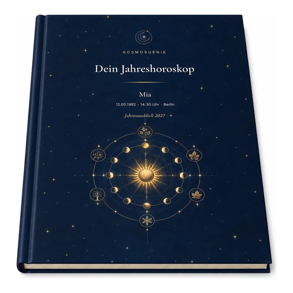 Jahreshoroskop als Premium Buch, flach liegend