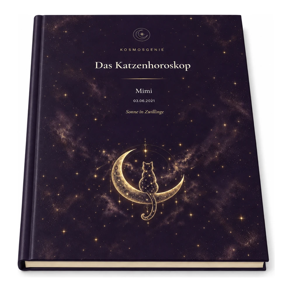 Katzenhoroskop als Premium Buch, flach liegend