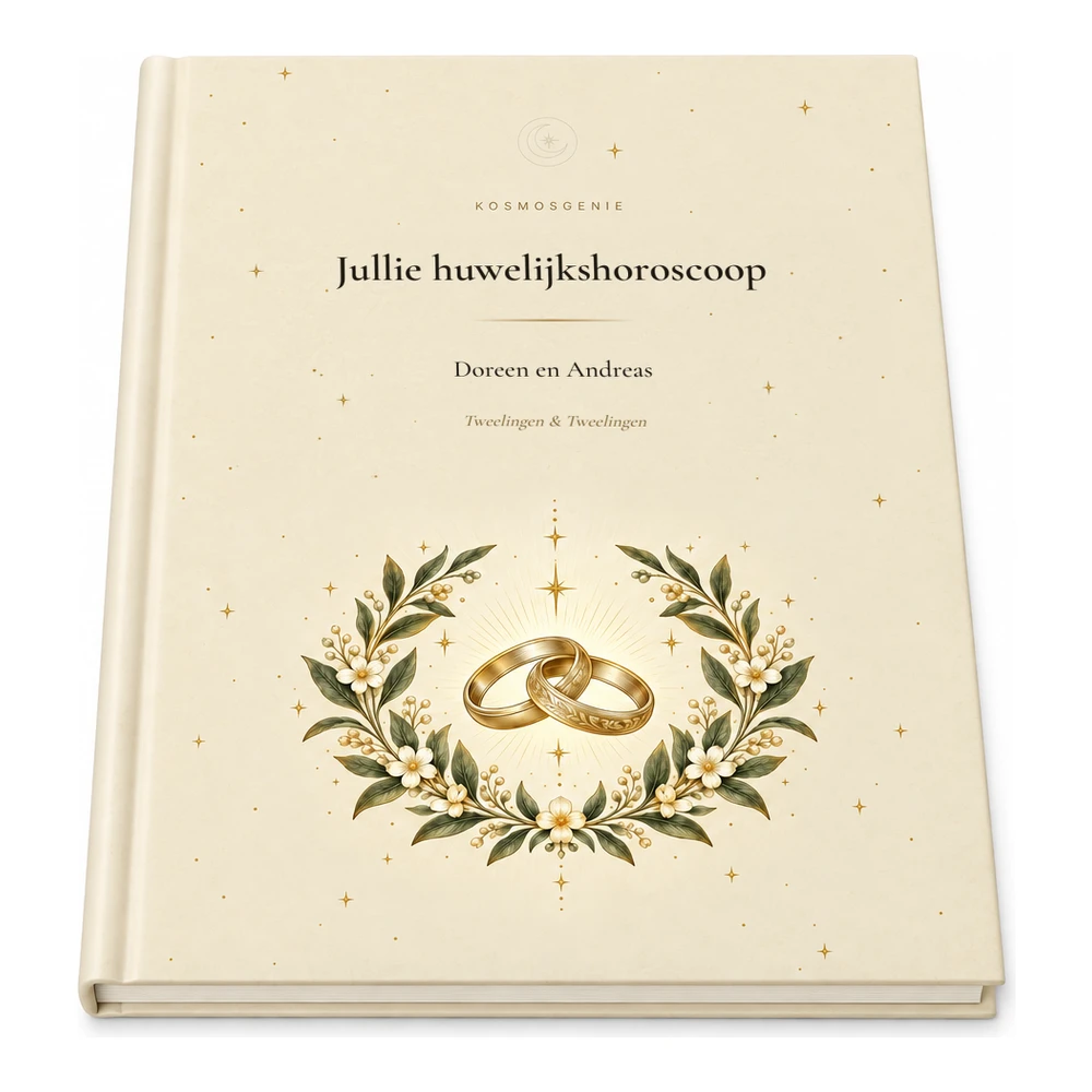 Huwelijkshoroscoopboek als premium boek, liggend gefotografeerd