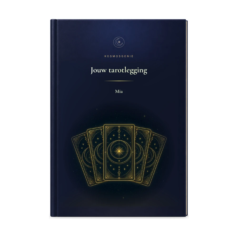 Tarotleggingboek: de voorkant van het omslag met jouw naam en geboortegegevens