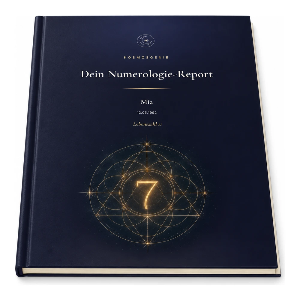 Numerologie-Report als Premium Buch, flach liegend