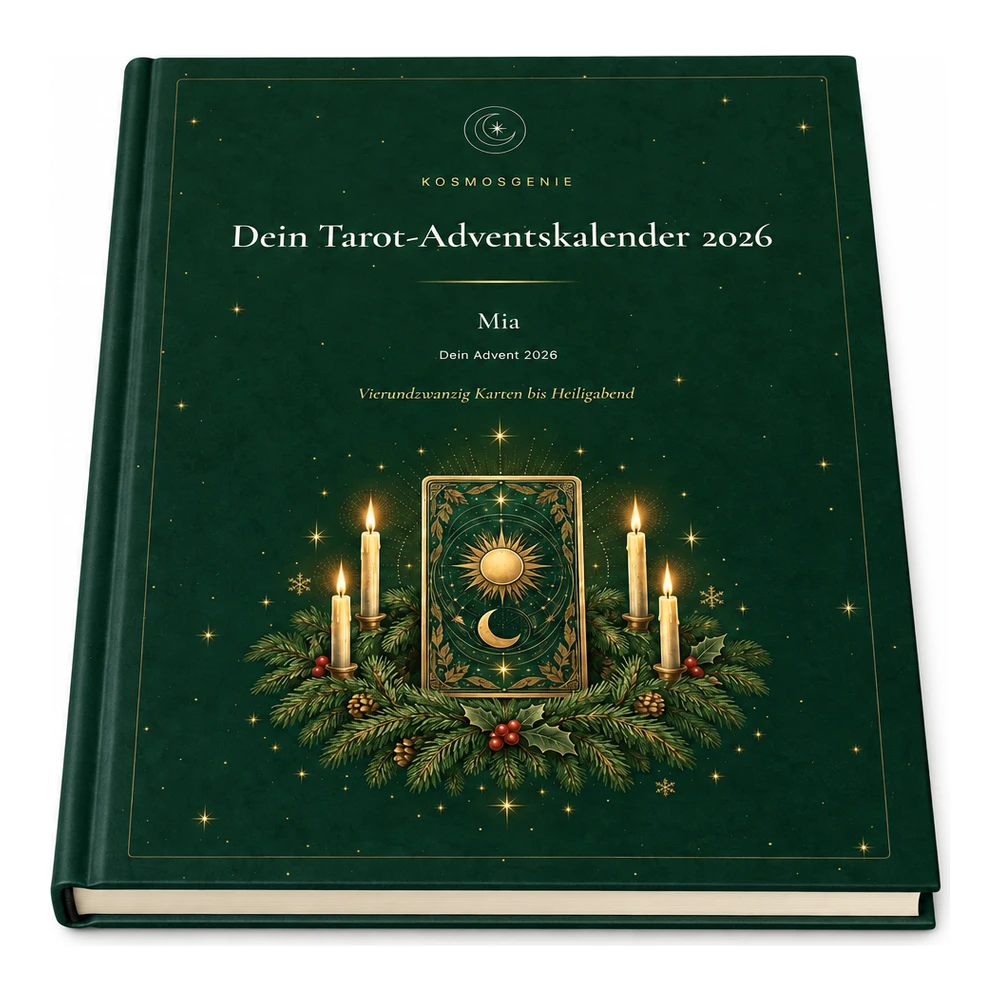 Dein Tarot-Adventskalender 2026 als Premium Buch, flach liegend