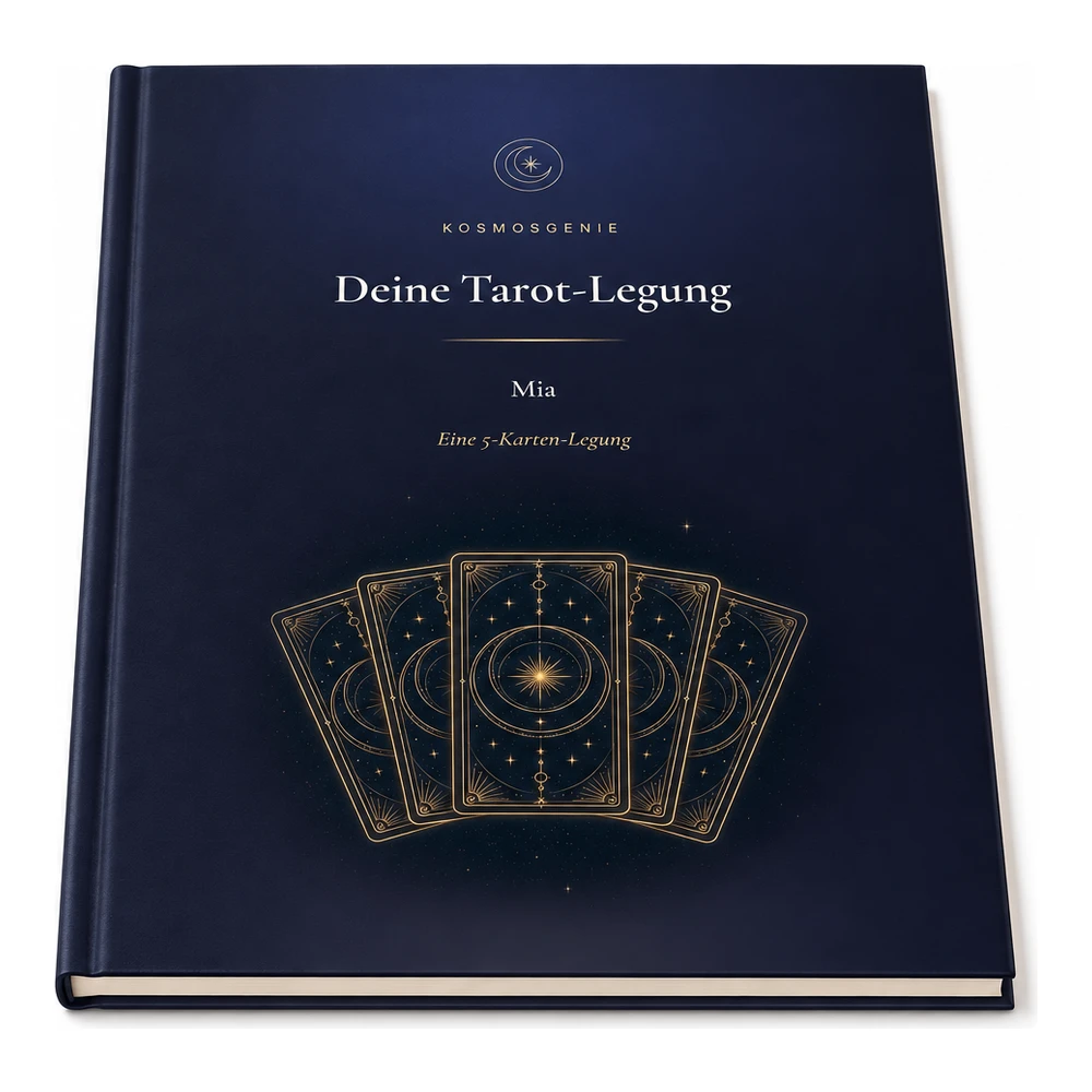 Tarot-Legung als Premium Buch, flach liegend